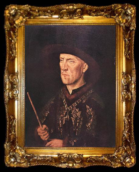 framed  EYCK, Jan van Portrait of Baudouin de Lannoy nere, ta009-2